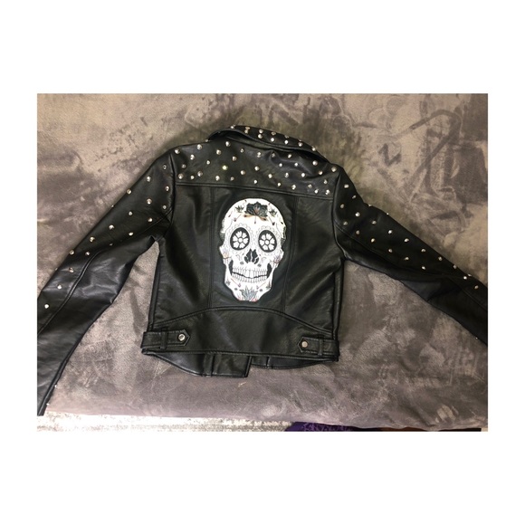 Studded leather moto jacket - Picture 3 of 3